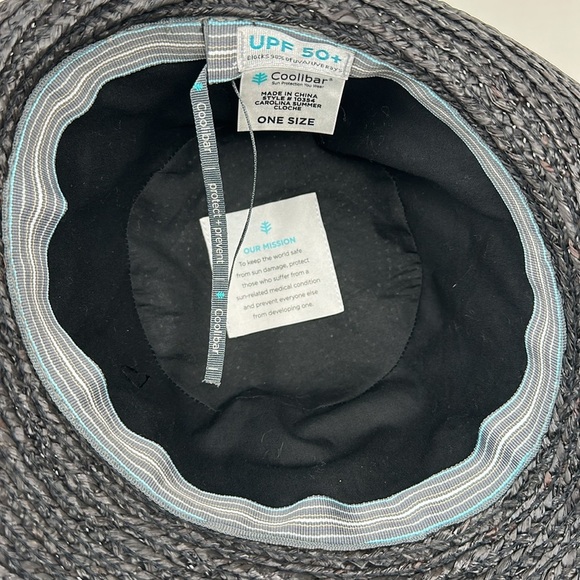 Coolibar Carolina Summer Cloche Black Hat UPF 50+ Adjustable One Size - Picture 8 of 12